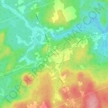 Mapa topográfico Maynooth, altitud, relieve