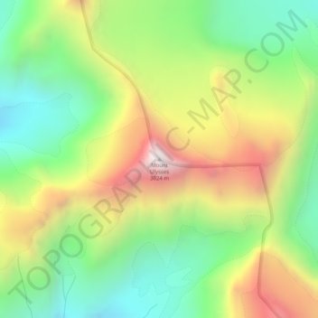 Mapa topográfico Mount Ulysses, altitud, relieve