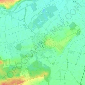 Mapa topográfico Rißtissen, altitud, relieve