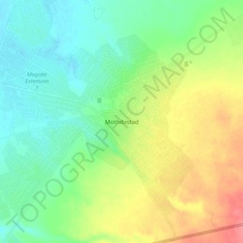 Mapa topográfico Mothibistad, altitud, relieve