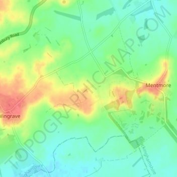 Mapa topográfico Crafton, altitud, relieve
