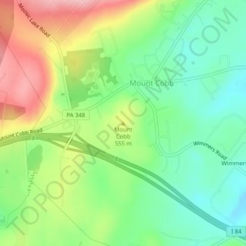 Mapa topográfico Mount Cobb, altitud, relieve