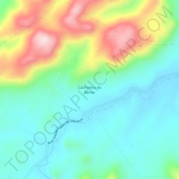 Mapa topográfico Cachoeira do Bento, altitud, relieve