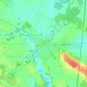 Mapa topográfico Sauzé, altitud, relieve