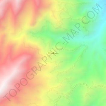 Mapa topográfico Honduras, altitud, relieve