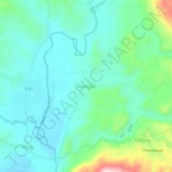 Mapa topográfico Malagap, altitud, relieve