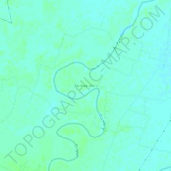 Mapa topográfico Sonbhadra, altitud, relieve