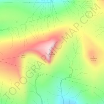 Mapa topográfico Egilsfjall, altitud, relieve