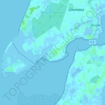Mapa topográfico Wusse, altitud, relieve