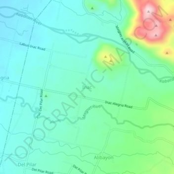 Mapa topográfico Inac, altitud, relieve