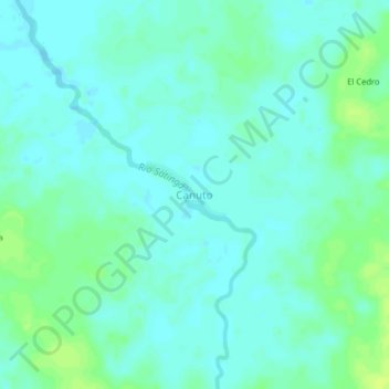 Mapa topográfico Canuto, altitud, relieve