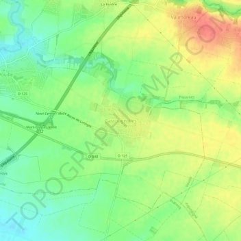 Mapa topográfico Gascougnolles, altitud, relieve
