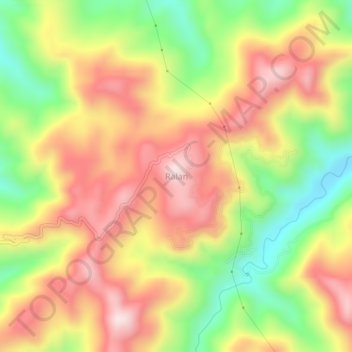 Mapa topográfico Ralan, altitud, relieve