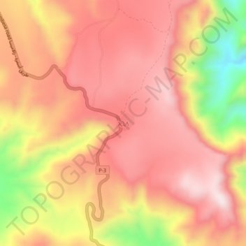 Mapa topográfico Egilla, altitud, relieve
