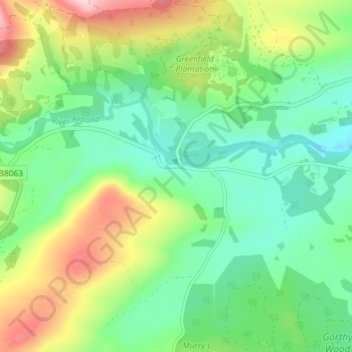 Mapa topográfico Buchanty, altitud, relieve