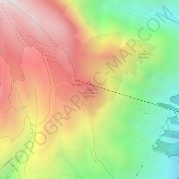 Mapa topográfico Cruz Loma, altitud, relieve