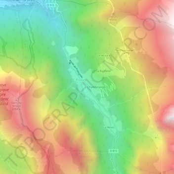 Mapa topográfico La Murette, altitud, relieve