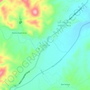 Mapa topográfico Chocloca, altitud, relieve