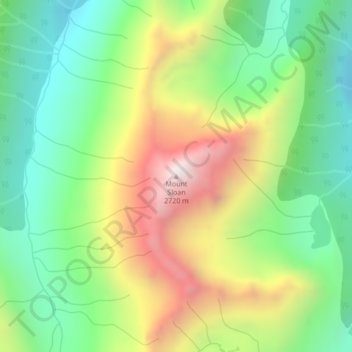 Mapa topográfico Mount Sloan, altitud, relieve