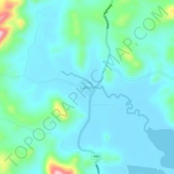 Mapa topográfico Labog, altitud, relieve