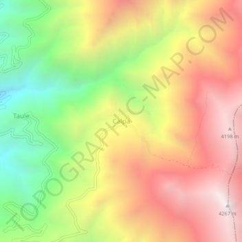 Mapa topográfico Calpa, altitud, relieve