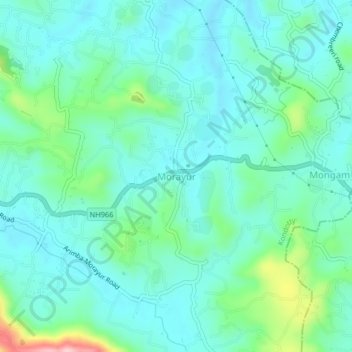Mapa topográfico Morayur, altitud, relieve