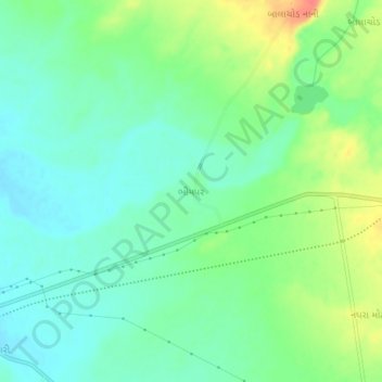 Mapa topográfico Bhimpar, altitud, relieve
