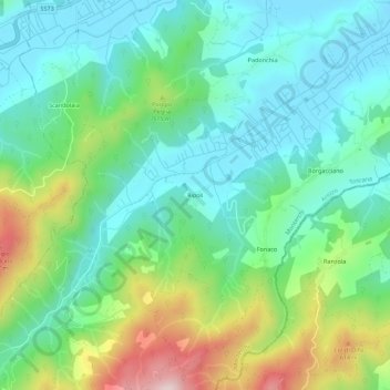 Mapa topográfico Ripoli, altitud, relieve