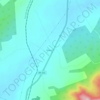 Mapa topográfico Urucum, altitud, relieve