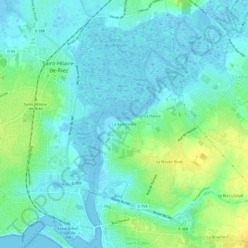 Mapa topográfico La Bodelinière, altitud, relieve