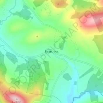 Mapa topográfico Rearcross, altitud, relieve