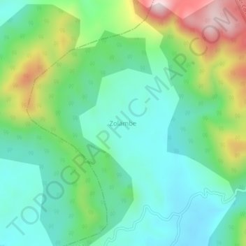 Mapa topográfico Zolambe, altitud, relieve