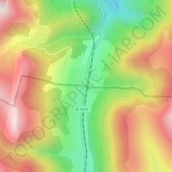 Mapa topográfico Col de La Croix Haute, altitud, relieve
