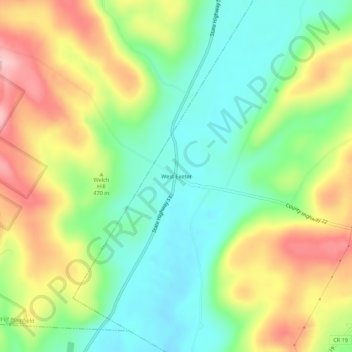 Mapa topográfico West Exeter, altitud, relieve