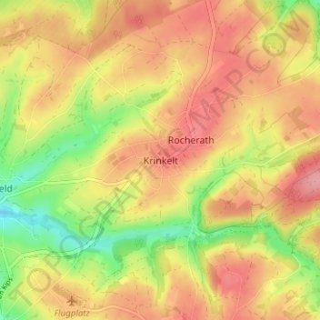Mapa topográfico Krinkelt, altitud, relieve