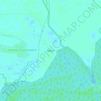 Mapa topográfico Pamuru, altitud, relieve