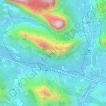 Mapa topográfico Pedra do Camelo, altitud, relieve