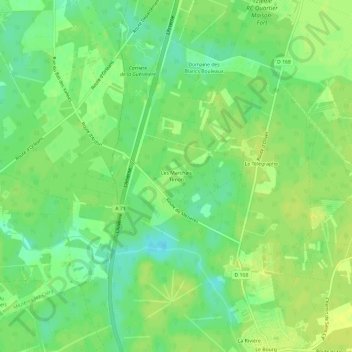 Mapa topográfico Les Marchais Timon, altitud, relieve