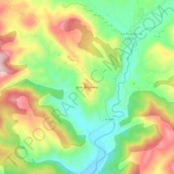 Mapa topográfico Roda de Isábena, altitud, relieve