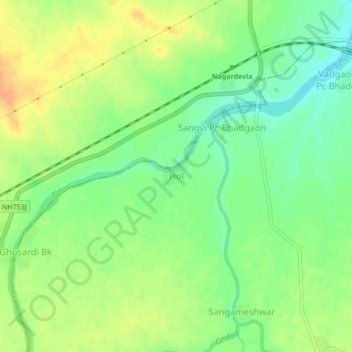 Mapa topográfico Hol, altitud, relieve