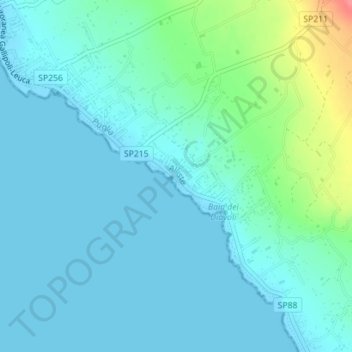 Mapa topográfico Pilella, altitud, relieve