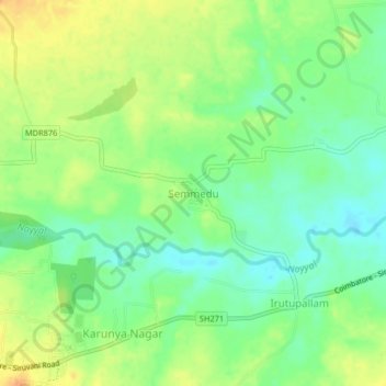 Mapa topográfico Semmedu, altitud, relieve