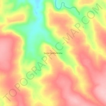 Mapa topográfico Santa Guilhermina, altitud, relieve
