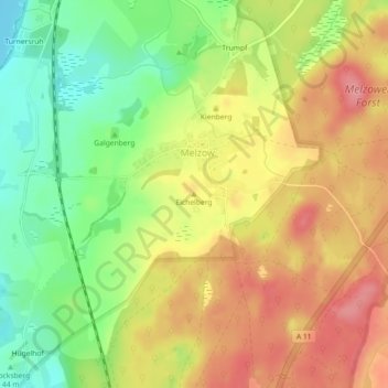 Mapa topográfico Eichelberg, altitud, relieve
