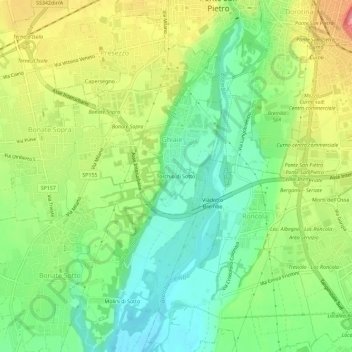 Mapa topográfico Torchio di Sotto, altitud, relieve