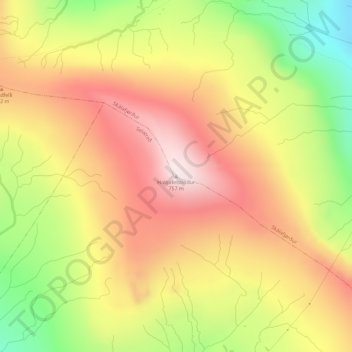 Mapa topográfico Halgafelstindur, altitud, relieve