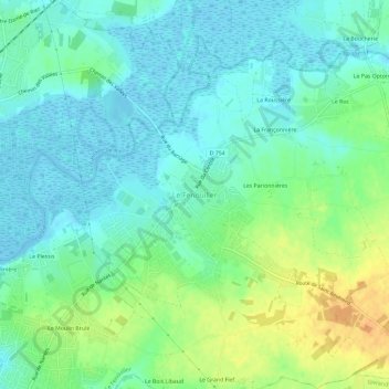 Mapa topográfico Le Fenouiller, altitud, relieve