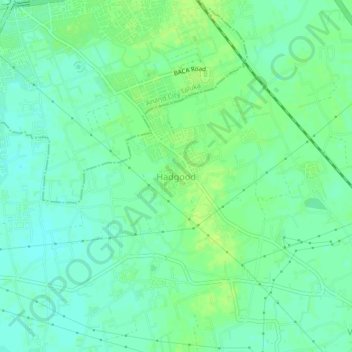 Mapa topográfico Hadgood, altitud, relieve