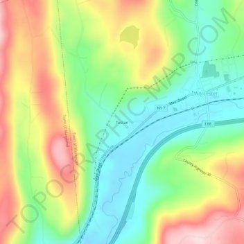 Mapa topográfico Tuscan, altitud, relieve
