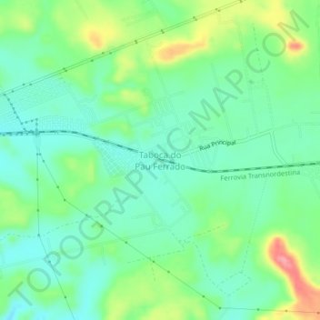 Mapa topográfico Taboca do Pau Ferrado, altitud, relieve